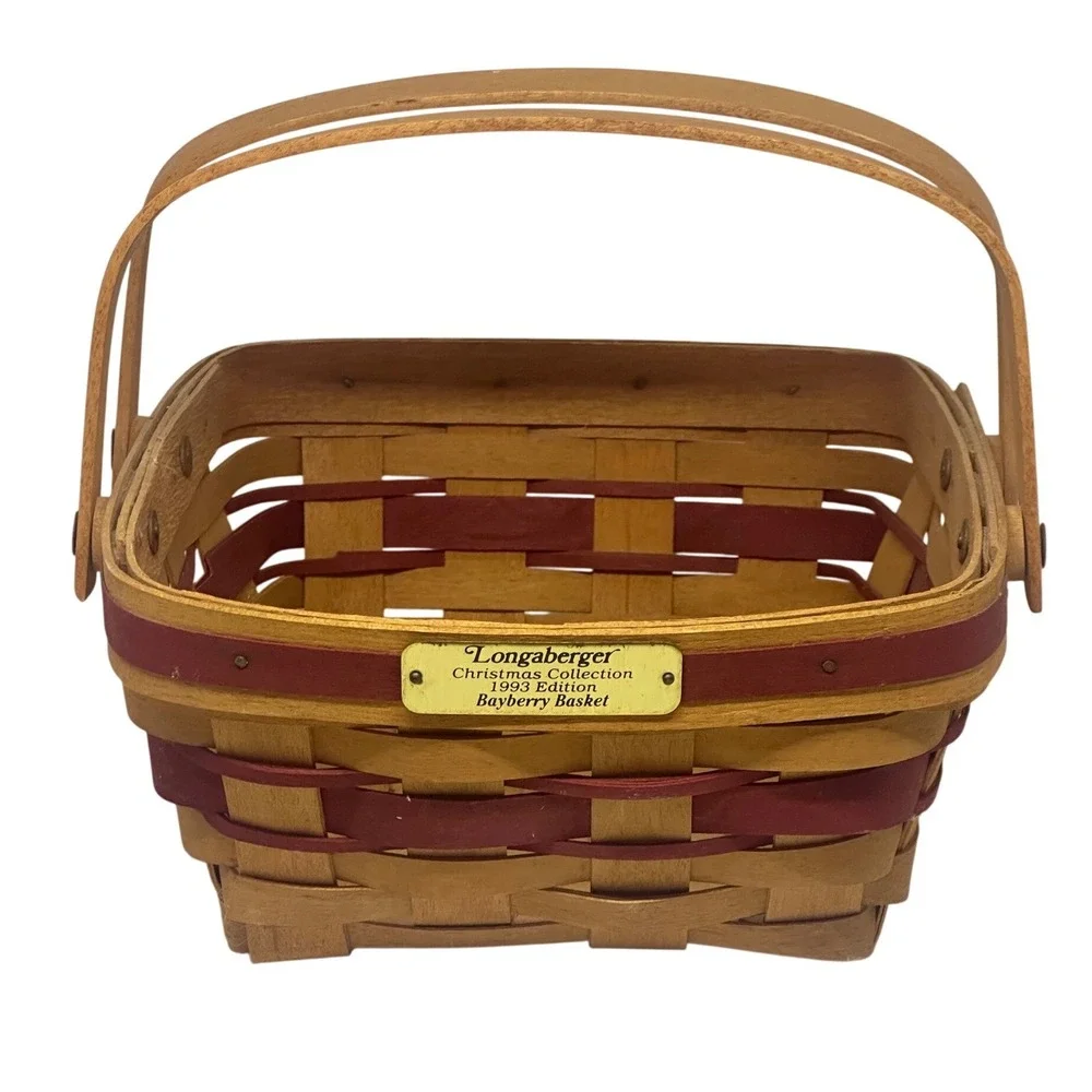 VTG Longaberger Bayberry Basket Brown Christmas Collection 1993 Woven Wood Small
